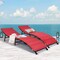 Costway 2PCS Patio Rattan Folding Lounge Chair Stackable Double Sided Cushion
